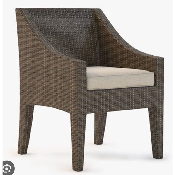 Restoration Hardware La Jolla Dining Room Armchair Outdoor Cover Chocolate NWT - Picture 3 of 3